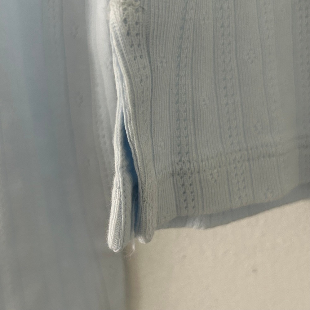 Madewell Light Blue Ribbed Button-Up Top - Picture 4 of 7